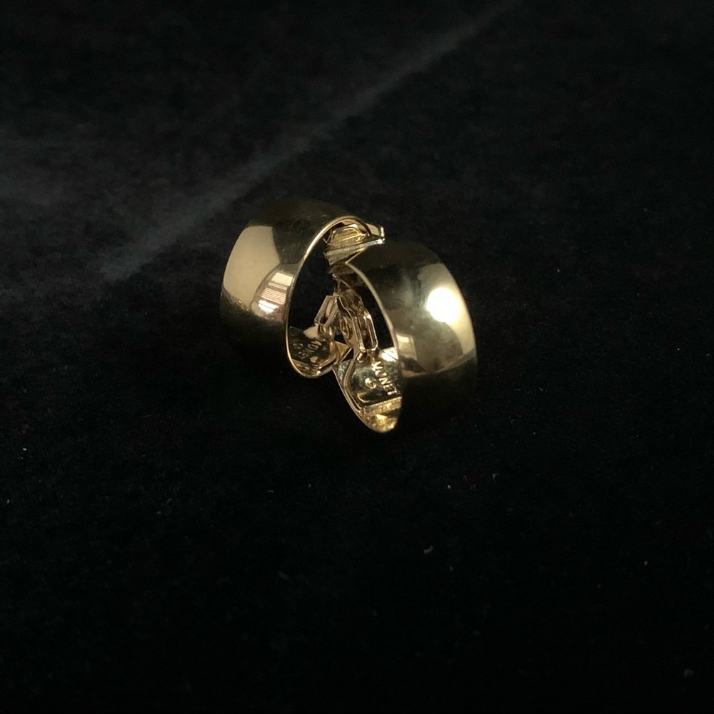 Gold tone clip on hoop earrings